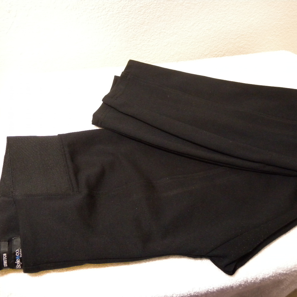 Style & Co Cropped Stretch Pants Black Size: PM